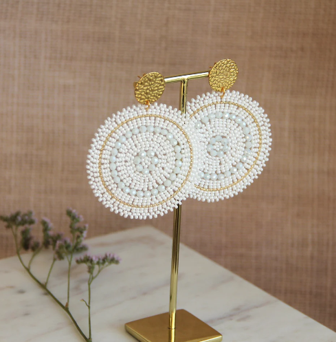 boucles d'oreilles ESPAGNOLA Blanc dore SANTIBE