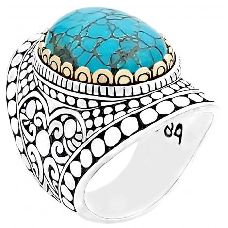 BAGUE ARGENT JALAN JALAN TURQUOISE DU TIBET J784