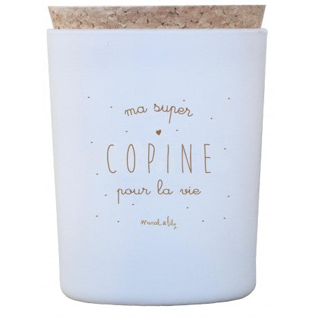 BOUGIE "MA SUPER COPINE POUR LA VIE" - AMBRE-VANILLE Marcel & Lily